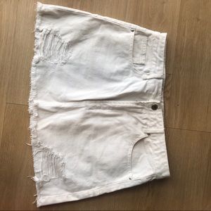 White Denim Mini Skirt
